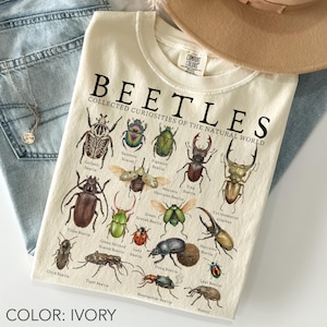 Camiseta retro de escarabajos Comfort Colors, camiseta vintage de insectos, camiseta de insectos de los 90, camiseta gráfica de entomología, camiseta cottagecore de naturaleza, regalo para nerds de la ciencia