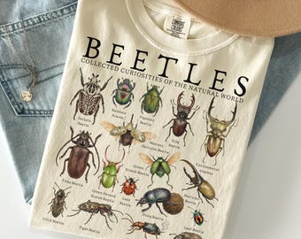 Retro Beetles Shirt Comfort Colors, Vintage Insect Shirt, 90s Bug Shirt, Entomology Graphic Tee, Cottagecore Nature Shirt, Science Nerd Gift