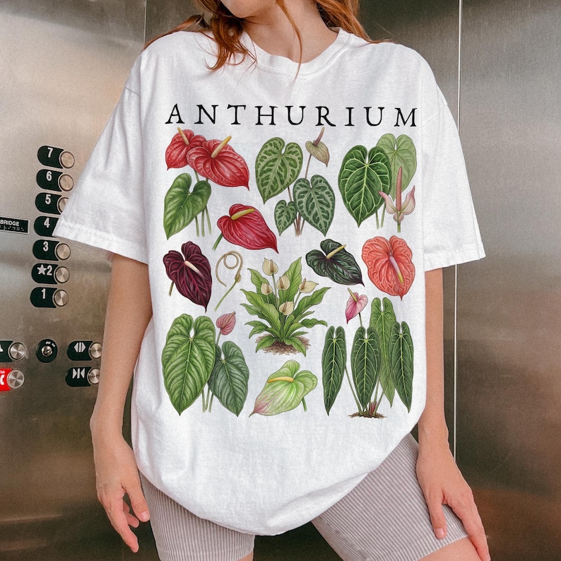 Anthurium Shirt Comfort Colors®, Vintage Botanical Shirt, Tropical Houseplant Tee, Anthurium Flower Shirt, Aroid Plant Tee, Plant Lover Gift image 7