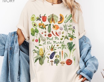 Meet Me at the Market Shirt Comfort Colors®, Farmers Market Tee, Botanical Veggie Tee, Vegetable Tee, Cottagecore Produce Tee, Gardener Gift