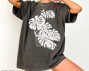 Monstera Deliciosa Plant Shirt Comfort Colors®, Botanical Shirt, Plant Lover Tee, Unisex Houseplant Shirt, Gardening Gift, Plant Parent Gift
