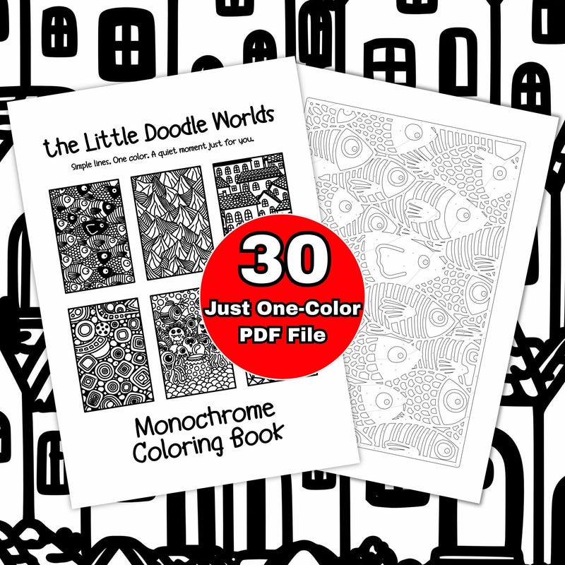 One Color Coloring Book - Etsy