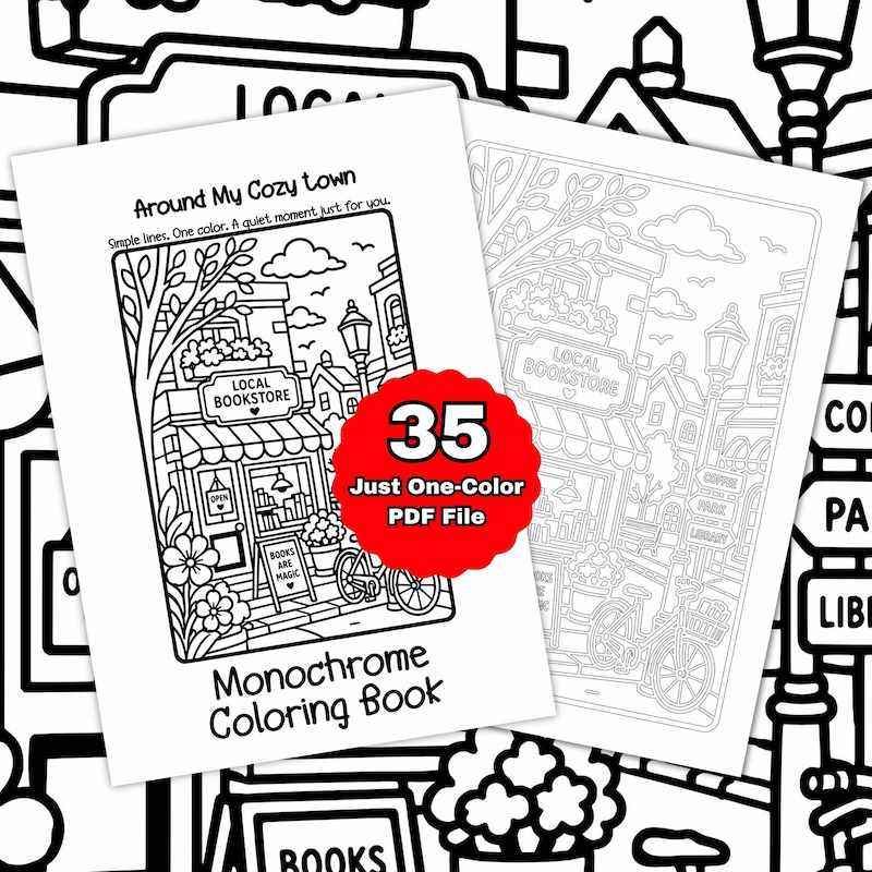 One Color Coloring Book - Etsy