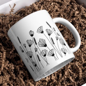 Wildflower Libbey glass can wrap PNG SVG DXF EPS bundle for 16 oz and 20 oz tumbler sublimation, hand-drawn flower line art, wild flower wrap template, floral tumbler design, aesthetic black and white glass can design, boho botanical can wrap, commercial use, instant download, summer flower can glass design, minimalist wildflower tumbler art, floral SVG for Cricut and Silhouette, transparent background PNG for craft projects, digital flower wrap for iced coffee cup. libby jar sublimation