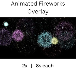 Fireworks Animation Overlay, Fireworks Stream Overlay, Animated Starry fireworks, Celebration, Holiday fireworks, Twitch Vtuber overlay