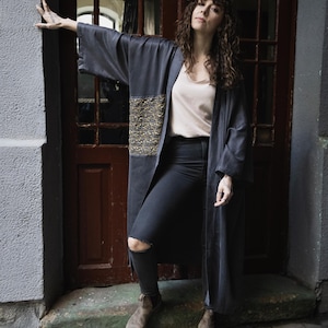Embroidered maxi kimono Basilissa