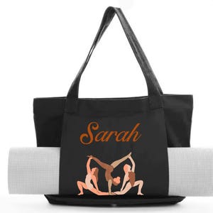 Personalized Embroidered Yoga Mat Bag: Organic Cotton Gym Pilates Bag