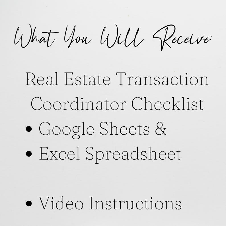 Realtor Transaction Checklist, Real Estate Excel Spreadsheets, Transaction Coordinator Tracker, Transaction Coordinator Templates Checklist image 5
