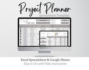 Modello di business planner per il monitoraggio dei progetti, modello digitale modificabile per foglio di calcolo Excel, Google Sheet, Project Manager, gestione dei progetti di lavoro