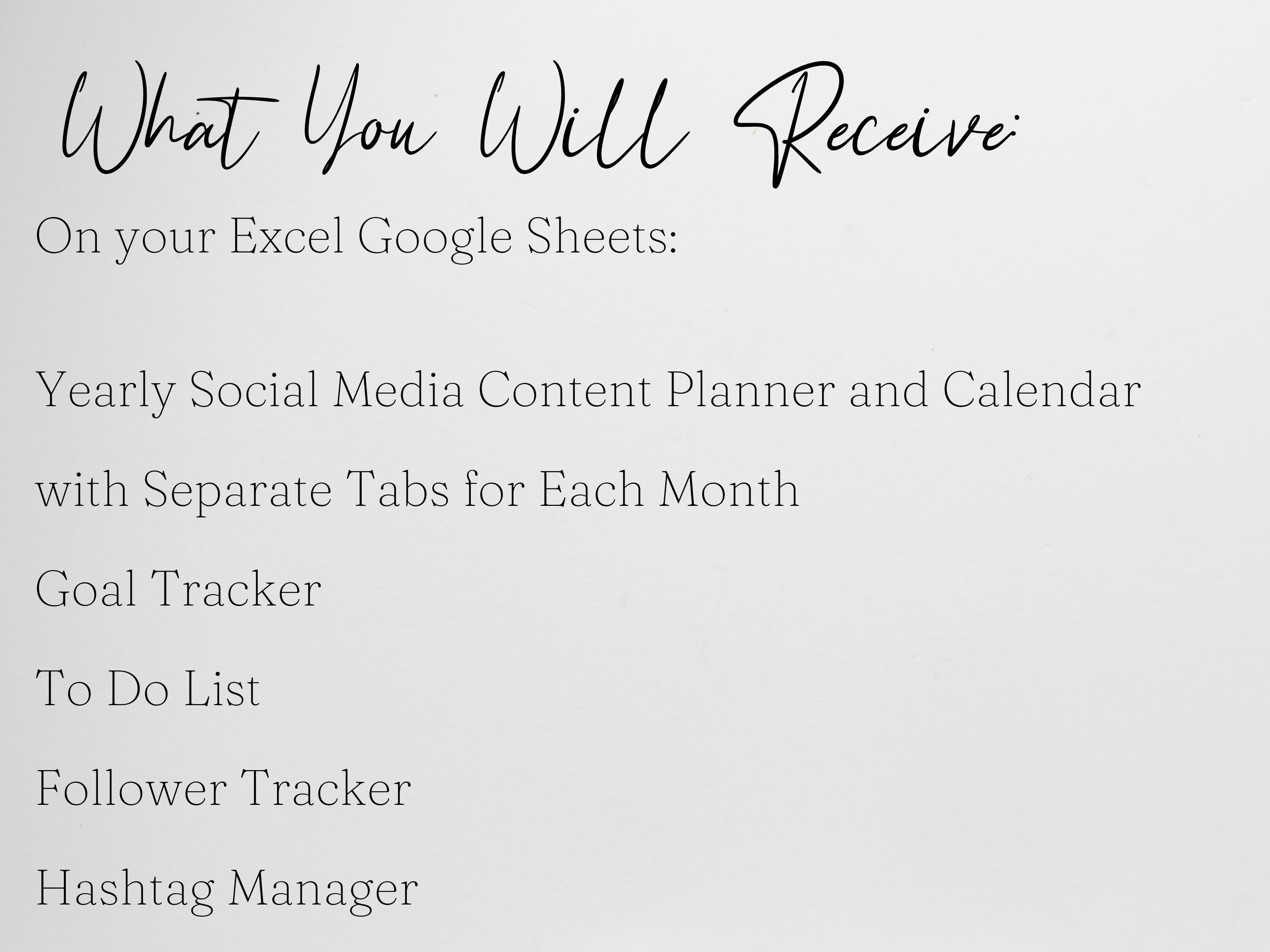 Yearly Social Media Planner, Social Media Content Calendar Template