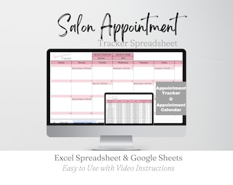 Salon Appointment Calendar, Salon Appointment Book Template Google Sheets, Salon  Booking Calendar, Salon Booking Template Excel Spreadsheet