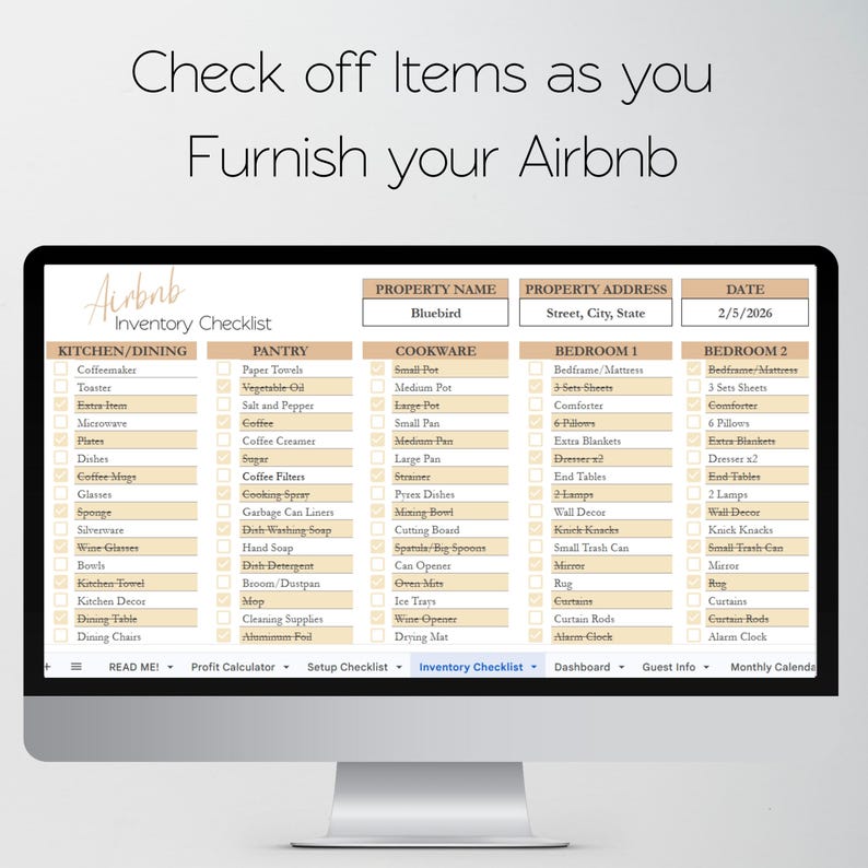 Inventory Checklist Template for Rental Property Management, Short Term ...