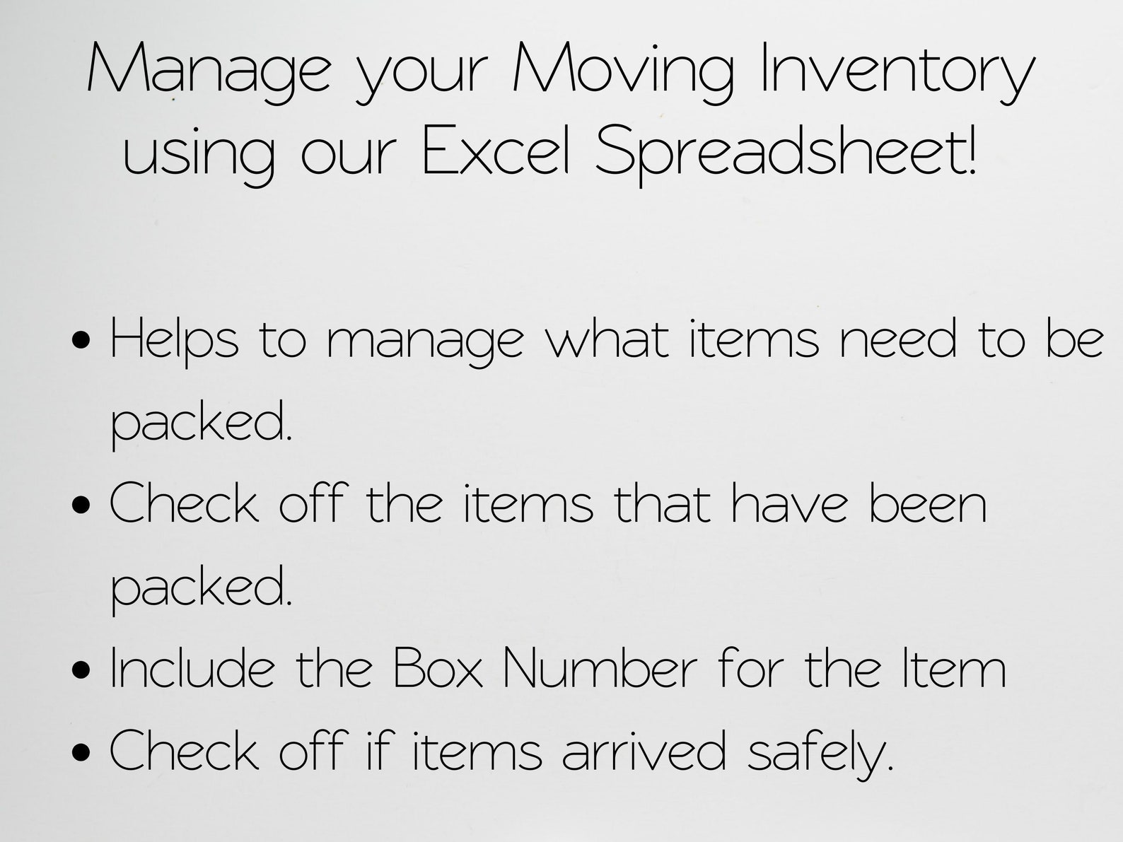 Moving Inventory Template Google Sheets, Moving Planner, Moving List