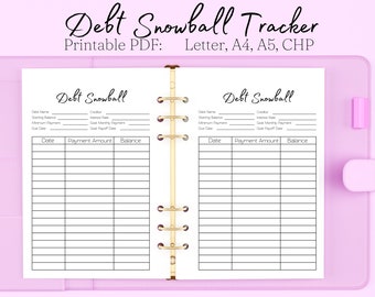 Debt Snowball Tracker, Schuldnerrückzahlung, Pay Off Debt Tracker, Schuldrückzahlung Tracker, Debt Tracker Sheet, Debt Snowball Tracker Printable PDF