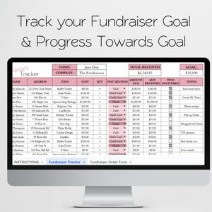 Fundraiser Tracker Spreadsheet Template, Fundraising Template Google ...