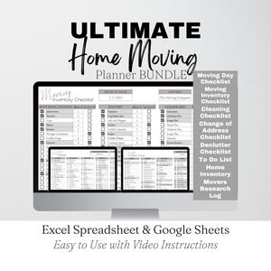 Moving Guide Bundle Moving Planner Google Sheets Bundle, Moving Template, Moving Packing List, Moving Planning Kit, Packing New Home Planner