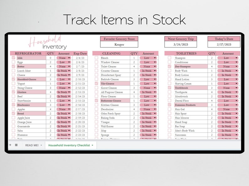 Household Inventory Checklist Home Inventory Tracker - Etsy