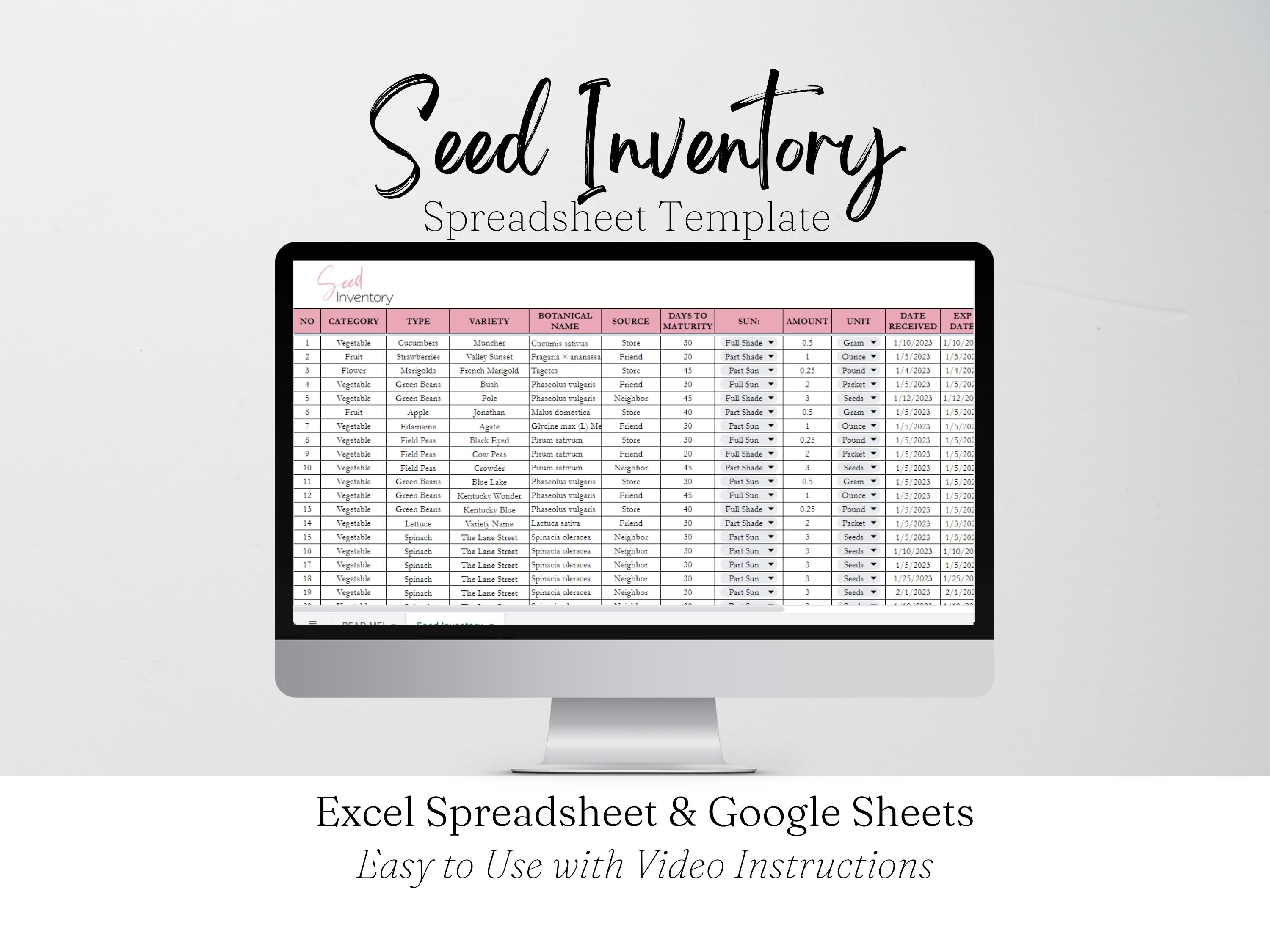 Seed Inventory Tracker, Garden Seeds Organization, Seed Starting, Seed ...