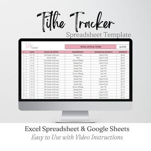 Tithe Tracker Excel Spreadsheet, Tithes and Offerings Tracking, Church Donations, Contribution Tracker, Church Offering List Google Sheets