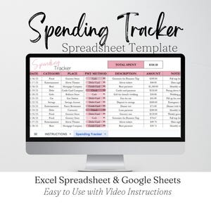Hoja de cálculo de gastos de Google, hoja de cálculo de gastos, registro de gastos, hoja de presupuesto, rastreador de dinero, registro de compras con rastreador de gastos
