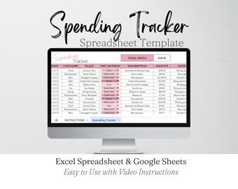 Spending Tracker Google Sheet, Ausgabentabelle, Ausgabelog, Ausgabeblatt, Budgetierungs-Tool, Geld-Tracker, Spend-Tracker-Kauflog