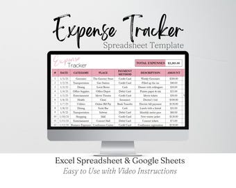 Expenses Tracker Google Sheets Template, Spending Tracker, Small Business Expense Log, Travel Expense Tracker Spreadsheet Template, Tax Prep