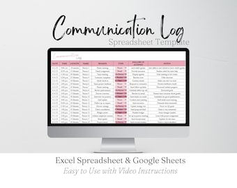 Communication Log Template, Phone Log, Email tracker, Parent Call Log, Phone Call Tracker, Parent Contact Log, Conversation Log, Work Log