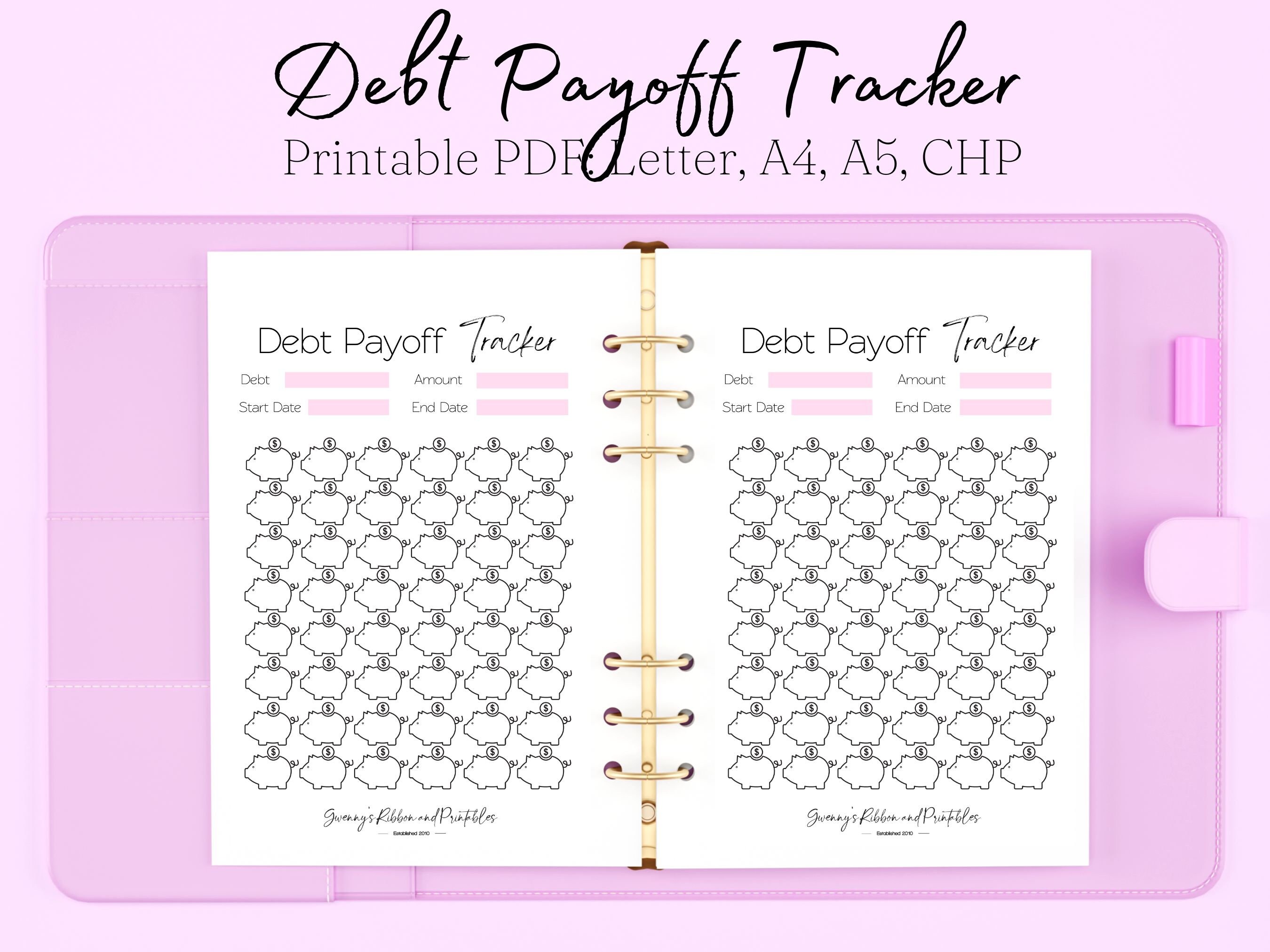 Debt Payoff Tracker Piggy Bank Printable PDF Debt Printable - Etsy