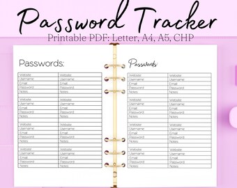 Password Tracker Printable, Password Log, Password Keeper, Password Tracker Template, Password Template, Password Keeper, WTF is my password