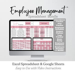 Employee Management, Business Management Planner, Staff Management Google Sheets, Office Templates Excel Spreadsheet Template