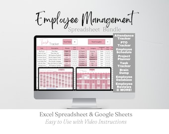 Employee Management, Business Management Planner, Staff Management Google Sheets, Office Templates Excel Spreadsheet Template