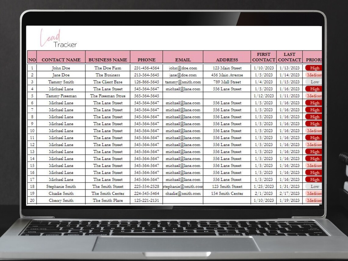 Lead Tracking Spreadsheet Lead Tracker Google Sheet Lead - Etsy