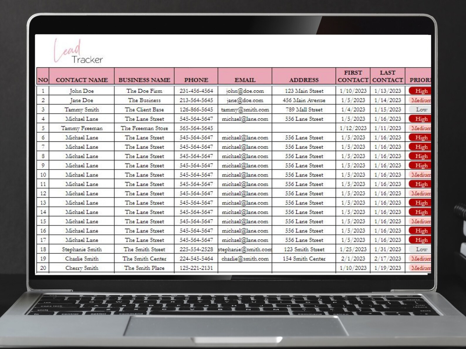 Lead Tracking Spreadsheet Lead Tracker Google Sheet Lead - Etsy