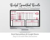 Budget Planner Digital Bundle, Ultimate Budget Google Sheet Template, Excel Spreadsheet Money Tracker Bill Income Expenses Savings Budgeting