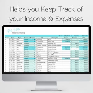 Realtor Bookkeeping, Income and Expenses Tracker Excel Income Tracker Google Sheets Excel, Real Estate Bookkeeping, Real Estate Book Keeping image 3