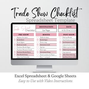 展示会チェックリストテンプレート、イベントプランナー、ベンダーブースプランナー、展示会チェックリスト、展示会チェックリスト、会議プランナー（編集可能）