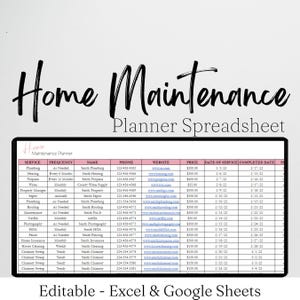Home Maintenance Planner, Home Maintenance Tracker, Home Maintenance Schedule, Annual Home Maintenance Guide, Seasonal Inspection House List