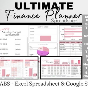 Budget Template, Financial Planner Excel, Budget Spreadsheet, Budgeting Spreadsheet, Finance Google Sheets, Ultimate Finance Excel Template image 1