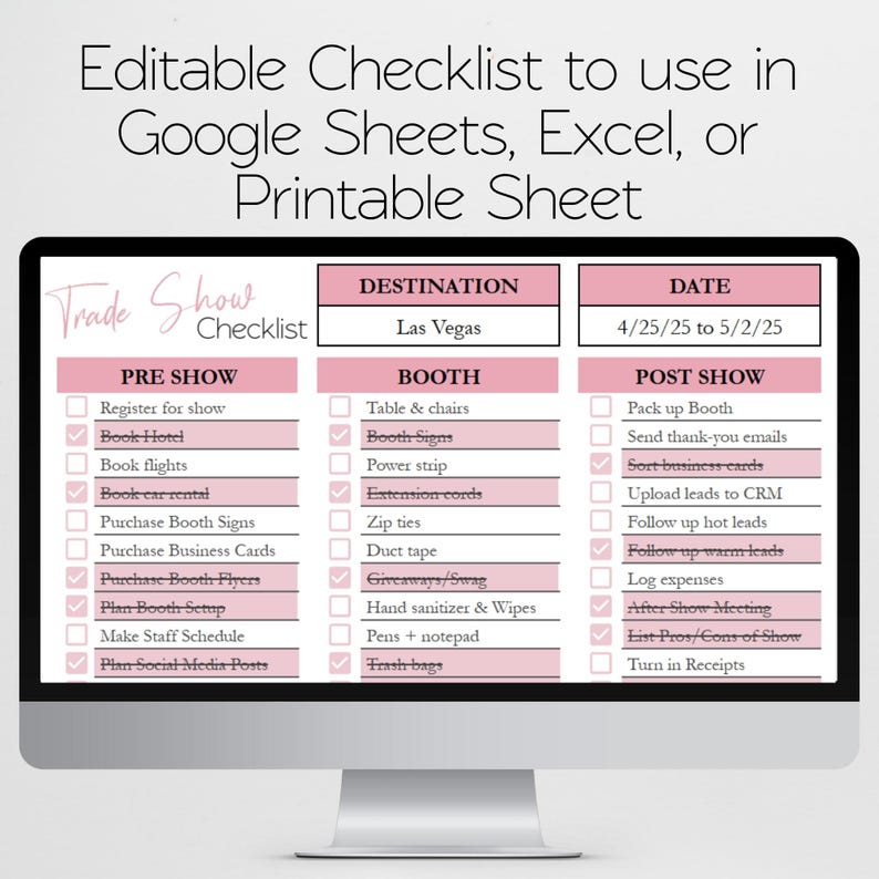 Trade Show Checklist Template, Event Planner, Vendor Booth Planner ...