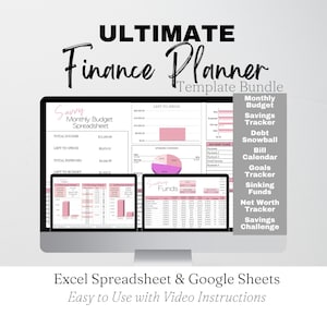 Budget Template, Financial Planner Excel, Budget Spreadsheet, Budgeting Spreadsheet, Finance Google Sheets, Ultimate Finance Excel Template