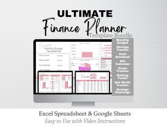 Budget Template, Financial Planner Excel, Budget Spreadsheet, Budgeting Spreadsheet, Finance Google Sheets, Ultimate Finance Excel Template