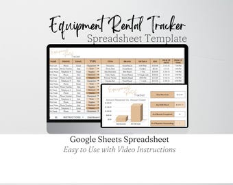 Monitoraggio del noleggio di attrezzature, Monitoraggio di attrezzature pesanti, Modello di foglio di calcolo per il noleggio di utensili, Gestione del noleggio in Google Fogli Excel