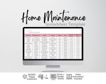 Home Maintenance Planner, Home Maintenance Tracker, Home Maintenance Schedule, Annual Home Maintenance Guide, Seasonal Inspection House List