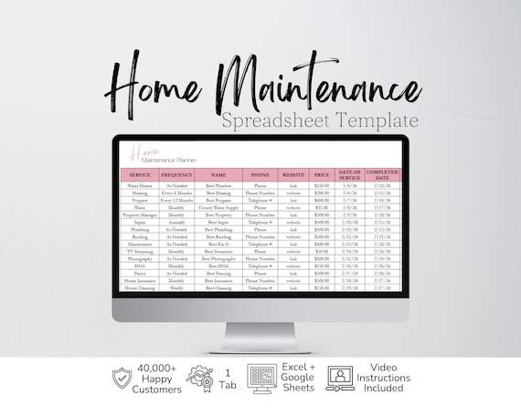Home Maintenance Planner, Home Maintenance Tracker, Home Maintenance Schedule, Annual Home Maintenance Guide, Seasonal Inspection House List