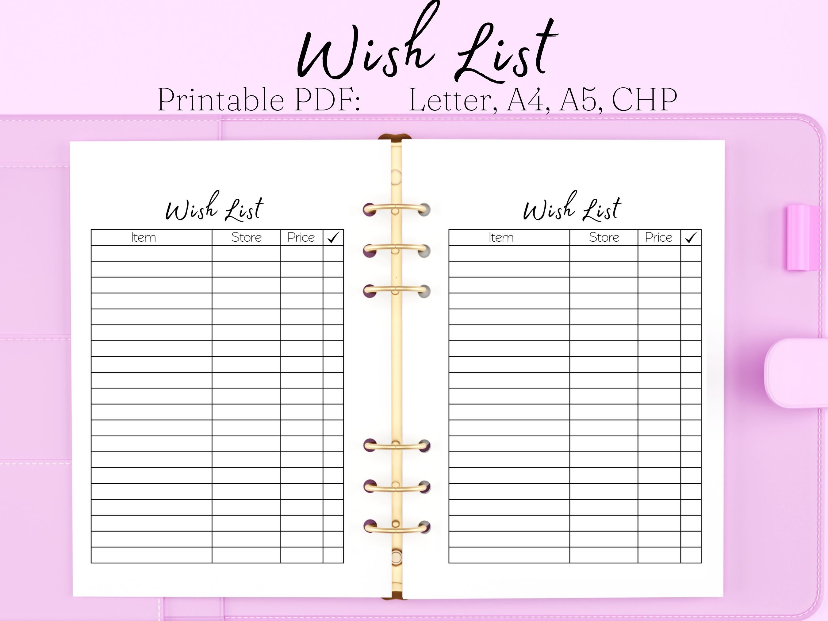 Wish List Printable, Wish List PDF, Wishlist Template, Wish Lists, Wish List  Template, Wish List for Organization, Wish List for Planner -  Canada