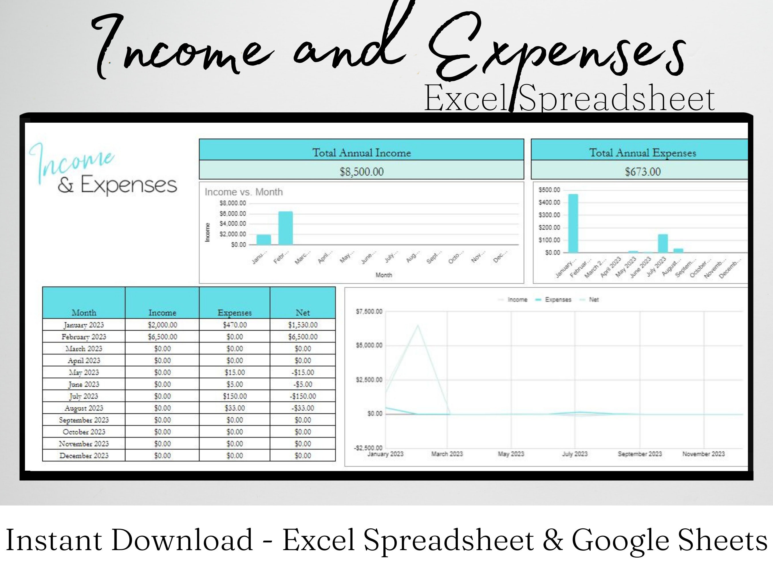 Income and Expense Spreadsheet Profit and Loss Google Sheets - Etsy