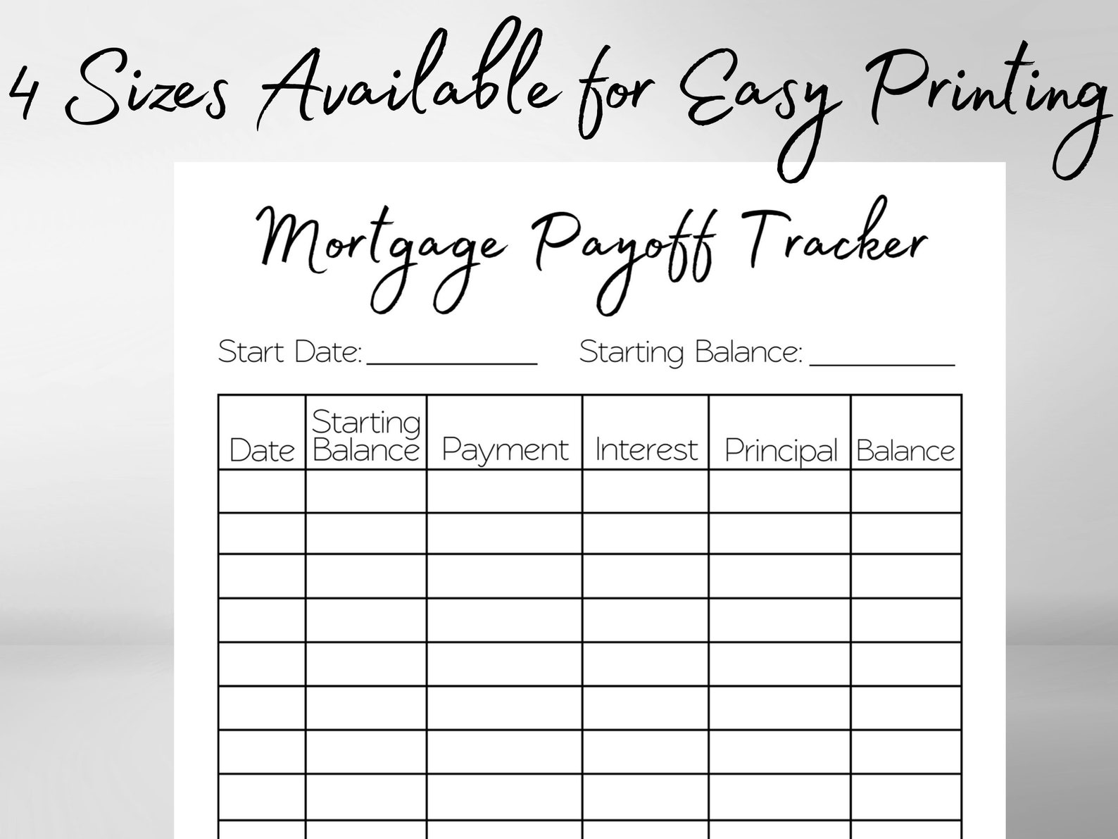 Mortgage Payoff Tracker Printable, Mortgage Payoff Charge, Mortgage Pay ...