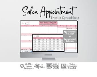 Salon Appointment Calendar, Salon Appointment Book Template Google Sheets, Salon  Booking Calendar, Salon Booking Template Excel Spreadsheet