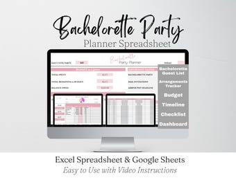 Bachelorette Party Planner Spreadsheet, Bachelorette Planner Google Sheets, Bachelorette Planning, Bridal Party, Bachelorette Trip Itinerary