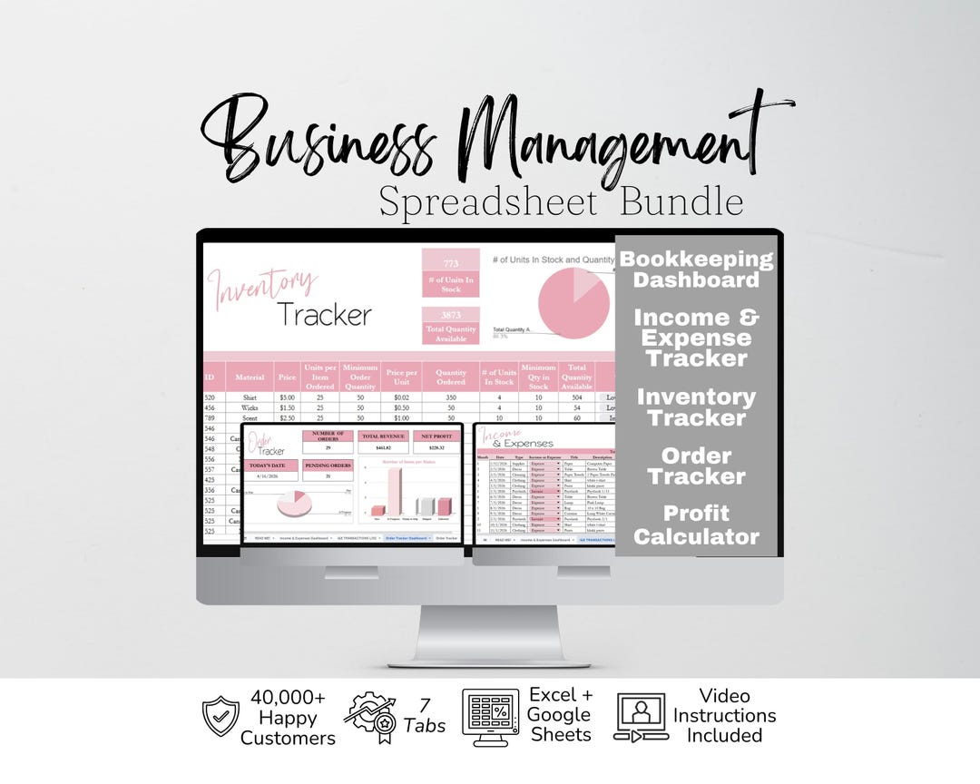 Small Business Templates Bundle Google Sheets, Business Bookkeeping ...